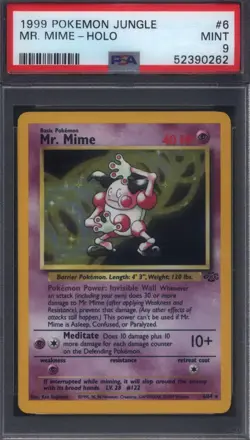 1999 Pokemon Jungle #6 Mr. Mime Holo PSA 9 - Image 1