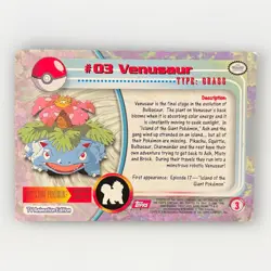 [LP] Topps 1999 Venusaur #3 Pokemon TV Animation Edition Series 1 (Red Label) - Image 2