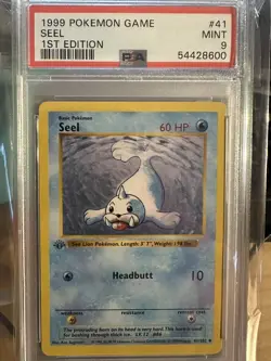 1999 PSA 9 Mint Seel 41/102 Pokemon English Base Set 1st Edition - Image 1