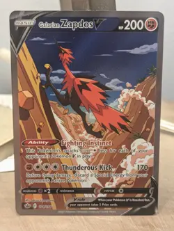 Pokemon Galarian Zapdos V Full Art Ultra Rare Holo Chilling Reign 174/198 - Image 1