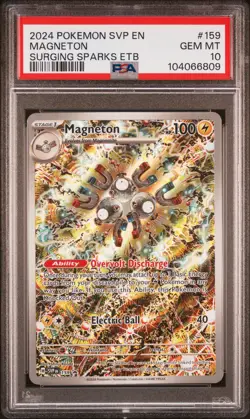 2024 Pokemon Black Star Promo Magneton #159 GEM MT PSA 10 Surging Sparks ETB - Image 1
