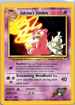 Pokemon TCG Sabrinas Slowbro 60/132 Gym Heroes LP - Image 1
