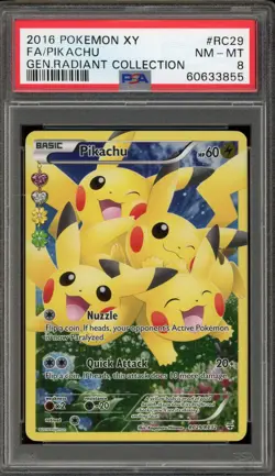 Pokemon Pikachu XY Generations Radiant Coll. Full Art #RC29 PSA 8 - Image 1