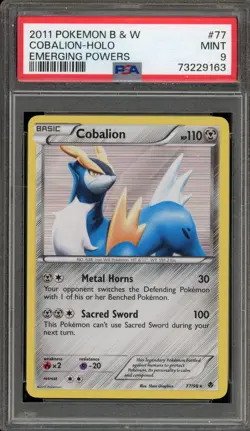 Pokemon Cobalion Emerging Powers Holo Rare #77 PSA 9 Mint - Image 1