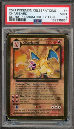 Pokemon Charizard Celebrations Ultra-Premium Coll. Gold Metal Promo #4 PSA 9 - Image 1