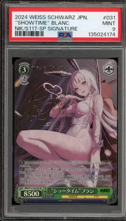 Weiss Schwarz "Showtime" Blanc SP Signature JPN NIK/S117-031SP SP PSA 9 Mint - Image 1