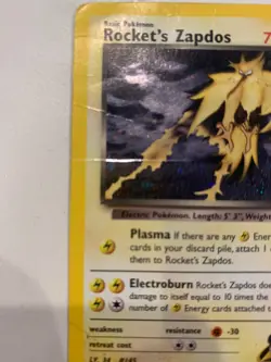 Pokemon TCG Rockets Zapdos Holo Card 15/132 Classic Collection - Ungraded - Image 2