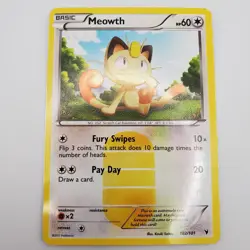 Pokemon TCG Meowth Holo Secret Rare Black White Noble Victories Card 102/101 MP - Image 1