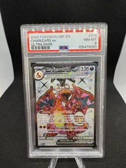 Pokemon TCG Charizard EX Obsidian Flames Ultra Rare Card 215/197 PSA 8 - Image 1