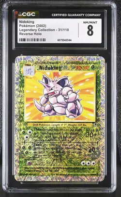 CGC 8 Nidoking 2002 Legendary Collection 31/110 Reverse Holo Pokemon Card - Image 1