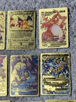 Set of 15 Charizard V, VMax, GX &More Gold Foil Fan Art Cards - Image 3