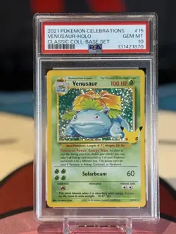 PSA 10 MINT Venusaur Celebrations Classic Collection Holo Pokemon Card 15/102 - Image 1