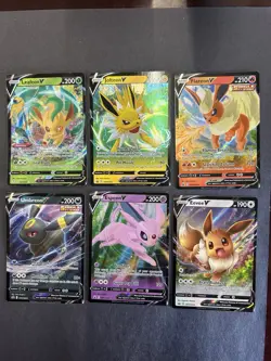 Set Of 6 V Pokemon TCG Cards Eevolution Eevee Umbreon Espeon Flareon Jolteon NM - Image 1