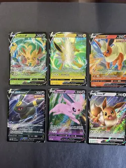 Set Of 6 V Pokemon TCG Cards Eevolution Eevee Umbreon Espeon Flareon Jolteon NM - Image 2