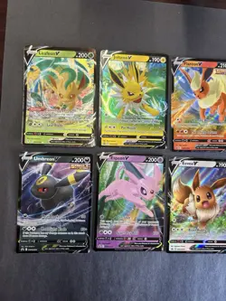 Set Of 6 V Pokemon TCG Cards Eevolution Eevee Umbreon Espeon Flareon Jolteon NM - Image 3