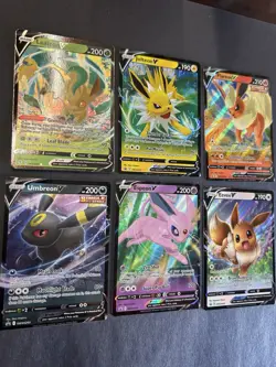 Set Of 6 V Pokemon TCG Cards Eevolution Eevee Umbreon Espeon Flareon Jolteon NM - Image 4