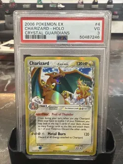 Pokemon TCG Charizard Delta Holo Rare Card 4/100 EX Crystal Guardians 2006 PSA 3 - Image 1