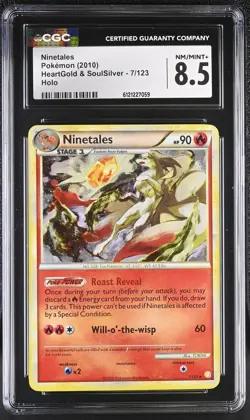 CGC 8.5 Ninetales 2010 HeartGold & SoulSilver 7/123 Holo Pokemon Card - Image 1