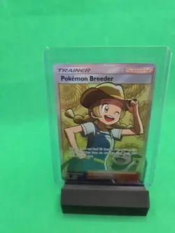 Pokemon Breeder 73/73 Shining Legends Ultra Rare Full Art Holo Trainer Card - Image 1