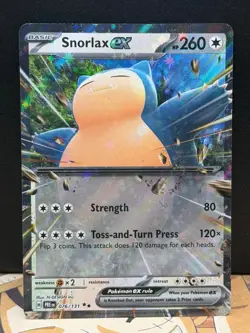 Pokemon TCG Snorlax EX Prismatic Evolutions Double Rare Holo Card 076/131 SV - Image 1