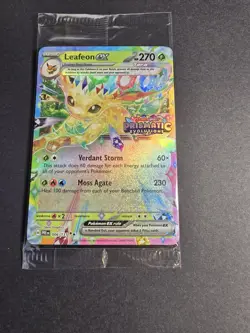 Pokemon TCG Prismatic Evolutions Leafeon ex 006/131 Stamped Promo Card Sealed - Image 2