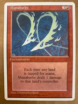 MTG 1x Manabarbs Core Set 4th Edition OLD SCHOOL Magic the Gathering Card x1 LP - Image 1