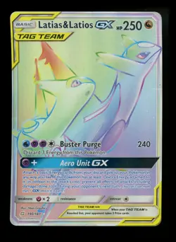Latias & Latios GX 190/181 Team Up 2019 Secret Tag Team Holo Pokemon Card TCG - Image 1