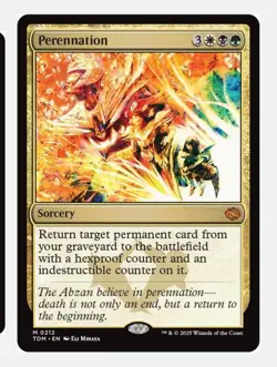 Perennation | MTG Tarkir Dragonstorm | Abzan Sorcery Reanimate Hexproof | Mythic - Image 1