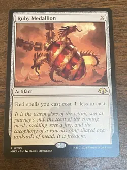 WotC MAGIC the Gathering MODERN HORIZONS 3 unplayed mint rare RUBY MEDALLION - Image 1