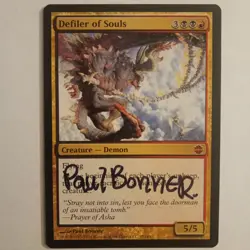 Magic The Gathering - 1x Signed Defiler of Souls (mtg) Alara Reborn - Image 1