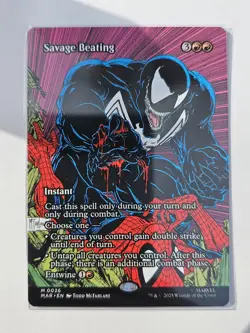Savage Beating (Borderless) Mtg Marvel Universe Regular Nm - Image 1