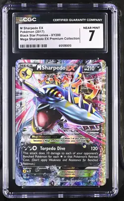 2017 Pokemon M Sharpedo EX Premium Collection XY Promo XY200 CGC NEAR MINT 7 - Image 1