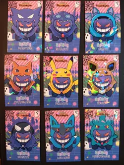 GENGAR PONCHO SET POKEMON DATABASE HALLOWEN SET CRACKED ICE HOLO PERU - Image 1