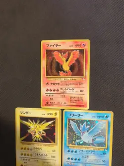 Moltres Zapdos Articuno Japanese Fossil Base Set Holo Pokemon HP - Image 3