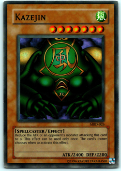 YUGIOH! KAZEJIN - SUPER RARE - UNLIMITED - MRD-026 - Image 1