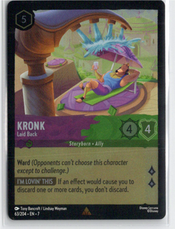 Kronk Laid Back 63/204 Archazia's Island Disney Lorcana Foil - Image 1