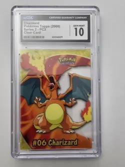 2000 Topps Pokemon Charizard TV Animation Clear Cards CGC 10 GEM Mint - Image 1
