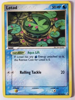 Lotad 55/100 LP - EX Crystal Guardians Pokemon Card - Aya Kusube Art - Image 1
