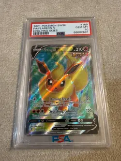 PSA 10 Flareon V 169/203 Pokemon Evolving Skies Full Art Graded Card - Image 1