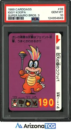 Super Mario Bros 1989 Iggy Koopa 38 Carddass Japanese GEM MINT PSA 10 - Image 1