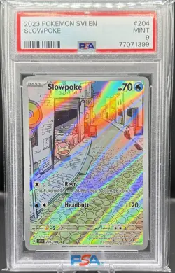 2023 POKEMON SVI EN-SCARLET & VIOLET ILLUSTRATION RARE #204 SLOWPOKE PSA 9 - Image 1