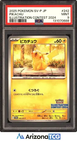 Pokemon 2025 Pikachu 242/SV-P Promo Illustration Contest 2024 Japanese PSA 9 - Image 1