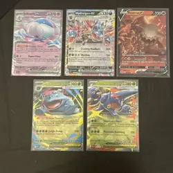 Pokemon 5 Card Lot - EX, Mega, V Ultra Rares NM - Image 1