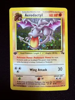 1999 Aerodactyl (Prerelease) 01/62 Fossil Wotc Promo Holo Vintage Pokemon TCG - Image 1
