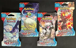POKEMON XY PRIMAL CLASH BOOSTER SLEEVE PACKS ALL 4 ARTWORK NICE! - Image 1