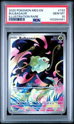2025 POKEMON MEG EN-MEGA EVOLUTION ILLUSTRATION RARE #133 BULBASAUR PSA 10 - Image 1
