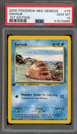Pokemon Swinub Neo Genesis 1st Edition #79 PSA 10 Gem Mint - Image 1