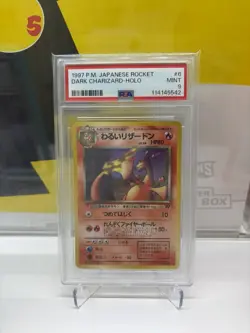 1997 POKEMON JAPANESE #6 ROCKET DARK CHARIZARD HOLO PSA 9 - Image 1
