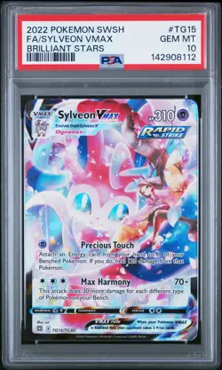 2022 POKEMON SWORD & SHIELD BRILLIANT STARS #TG15 FULL ART/SYLVEON VMAX PSA 10 - Image 1