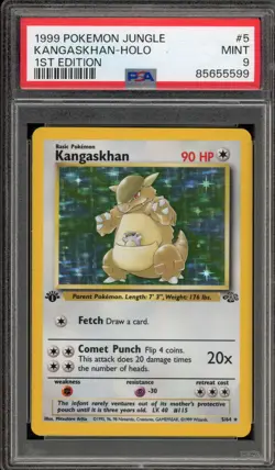 Pokemon Kangaskhan Jungle 1st Edition Holo Rare #5 PSA 9 Mint - Image 1